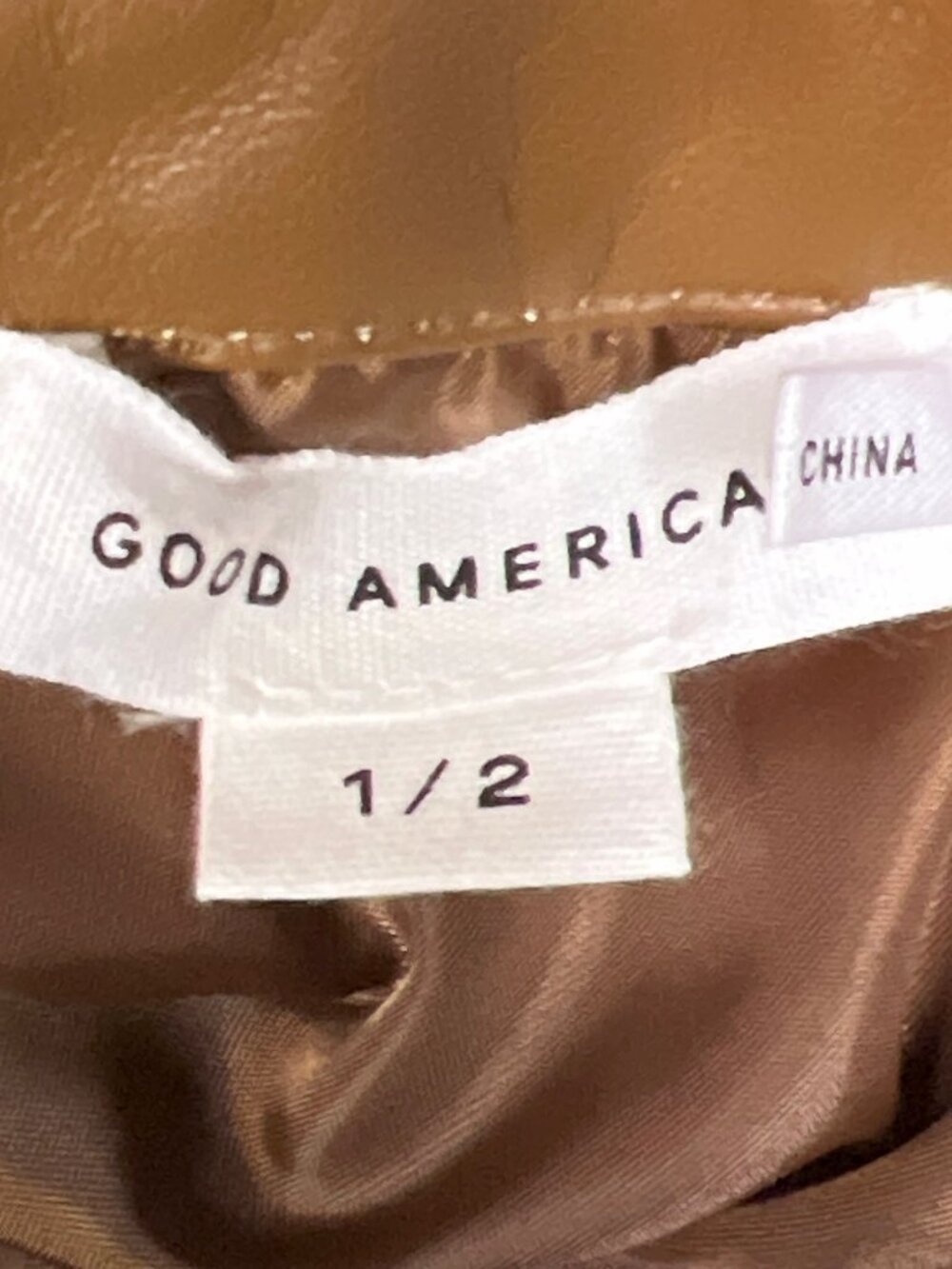 Good American Better Than Leather Shacket S/M Burnt Caramel Faux Leather NWT - Picture 8 of 11